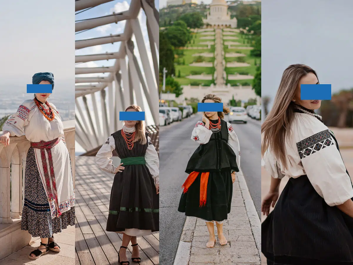 Израильский фотограф создает проект, посвященный украинкам в Израиле. Модели позируют в традиционных украинских костюмах на фоне израильских городов, объединяя культуру и историю двух народов