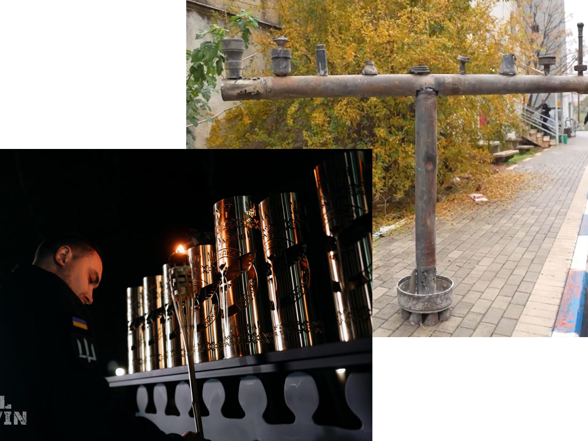 2 особенные "боевые" Ханукии зажгли сегодня в 2-х странах: а враги одни у Израиля и Украины