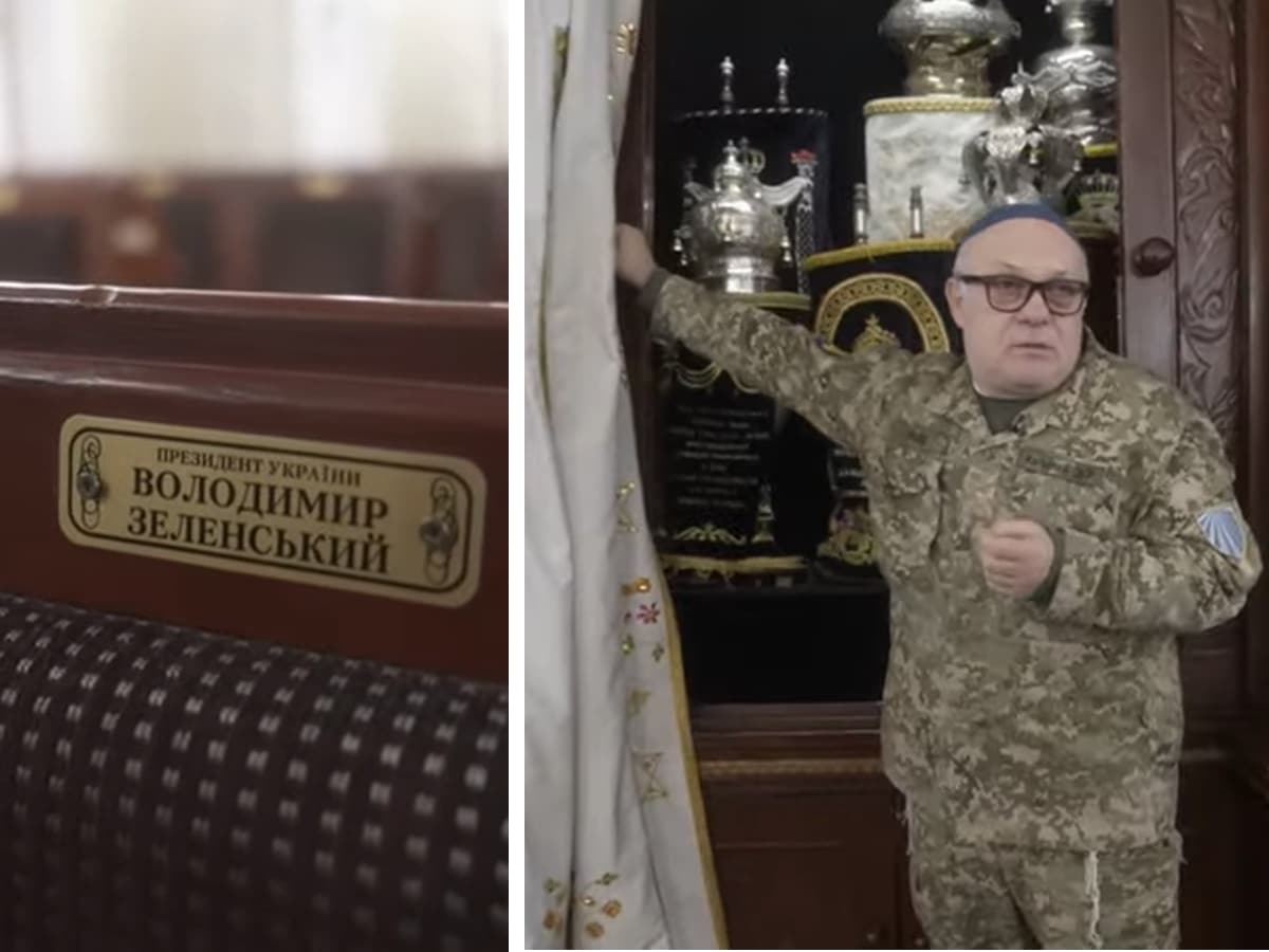 Официальный раввин ВСУ показал именное место Зеленского в центральной синагоге Киева