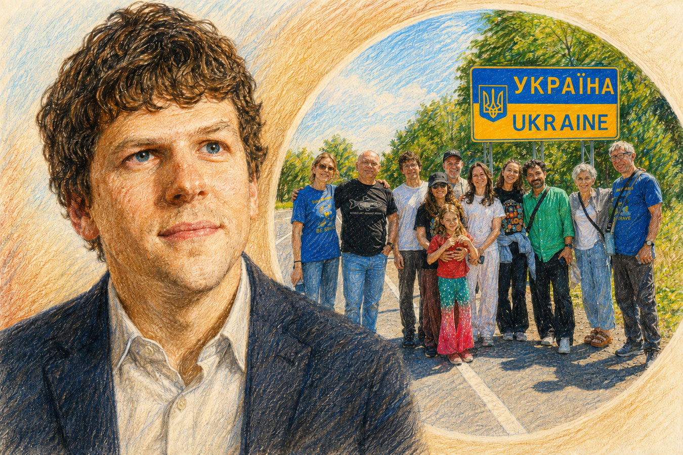 Еврейский американский актер Джесси Айзенберг приехал в Украину помогать детям войны