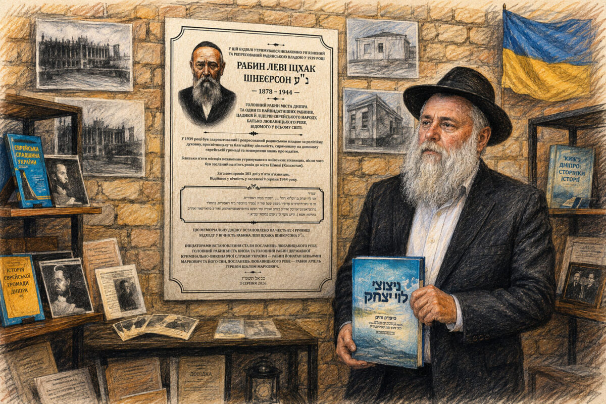 בלוקיאנובסקי סיזו בקייב נפתח לוח זיכרון לרבי לוי יצחק שניאורסון, שנרדף על ידי ה-NKVD על שמירת החיים היהודיים.