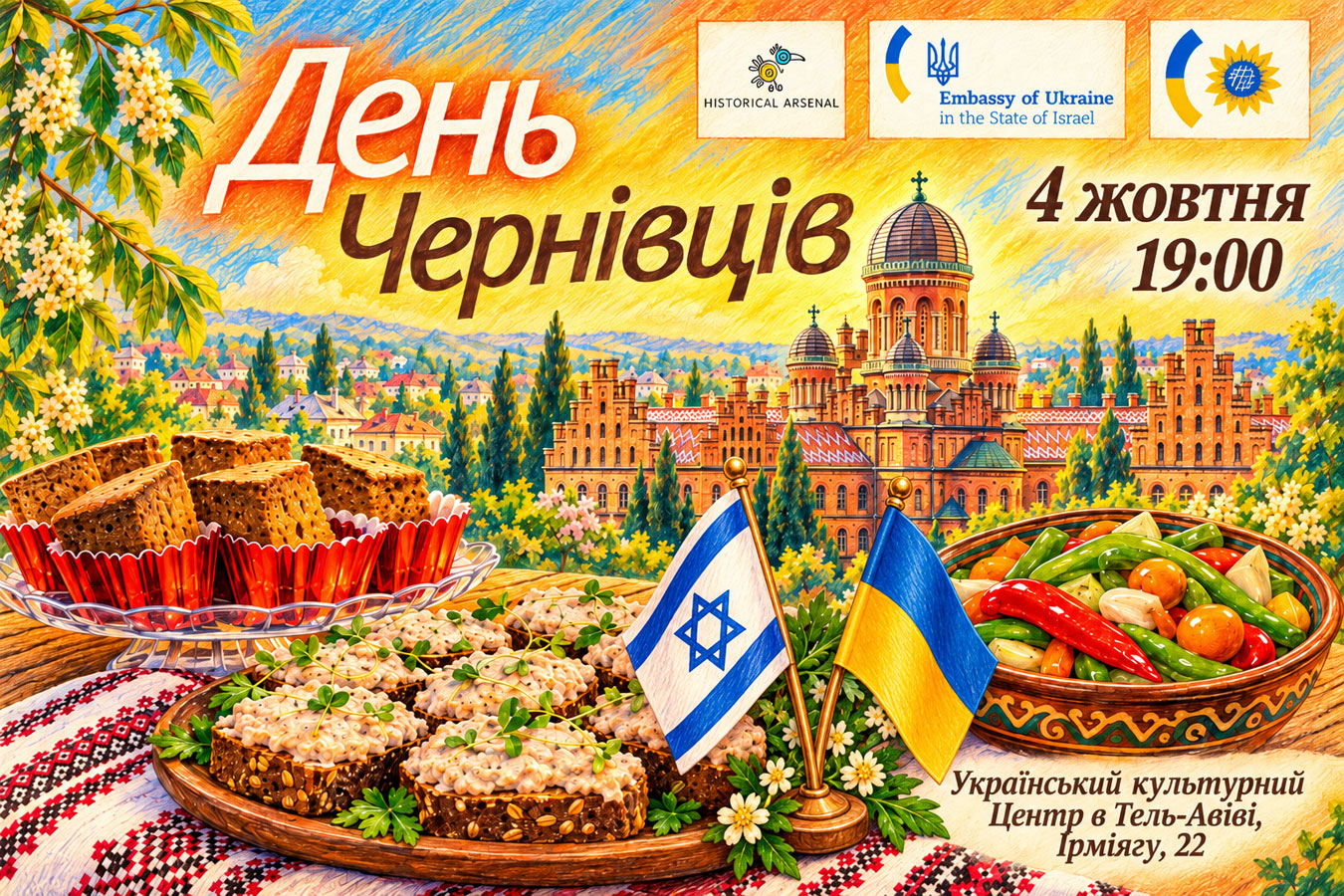 День Черновцов 2026 в Тель-Авиве: маритуры, форшмак, истории Буковины и танцы - 4 октября